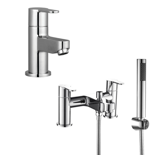  Camden Mono Basin Mixer & Bath Shower Mixer Packs - Chrome - welovecouk