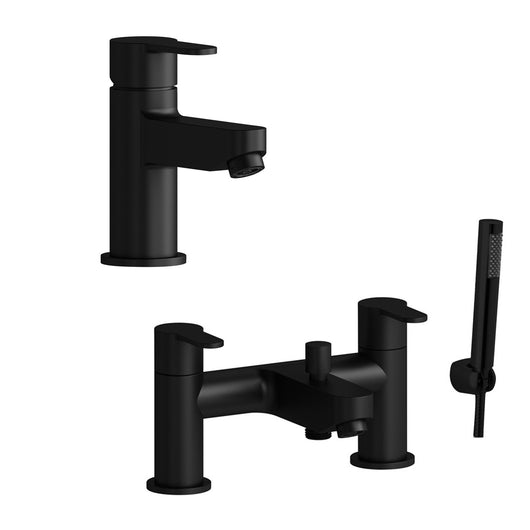  Camden Mono Basin Mixer & Bath Shower Mixer Packs - Black - welovecouk