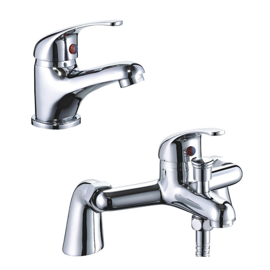  Conway Mini Mono Basin Mixer & Bath Shower Mixer Packs - Chrome - welovecouk
