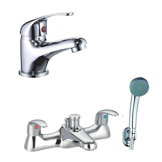  Conway Mini Mono Basin Mixer & Deck Bath Shower Mixer Packs - Chrome - welovecouk