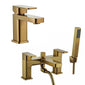 Hadley Mono Basin Mixer & Bath Shower Mixer Packs - Brushed Brass - welovecouk