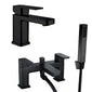 Hadley Mono Basin Mixer & Bath Shower Mixer Packs - Black - welovecouk