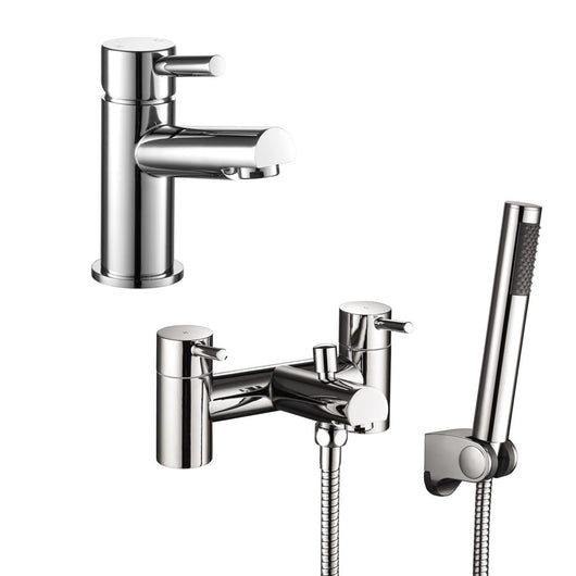  Harrow Mini Mono Basin Mixer & Bath Shower Mixer Packs - Chrome - welovecouk