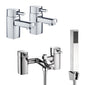 Holborn 2 Basin Taps & Bath Shower Mixer Packs - Chrome - welovecouk