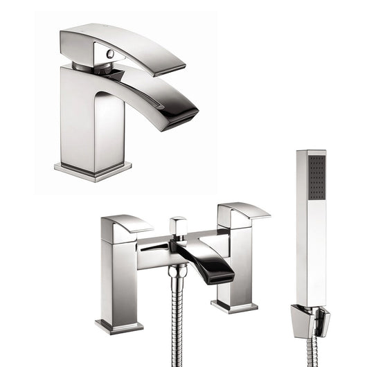  Pimlico Mini Mono Basin Mixer & Bath Shower Mixer Packs - Chrome - welovecouk