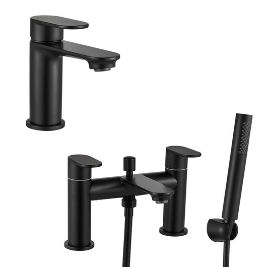  Albury Mono Basin Mixer & Bath Shower Mixer Packs - Black