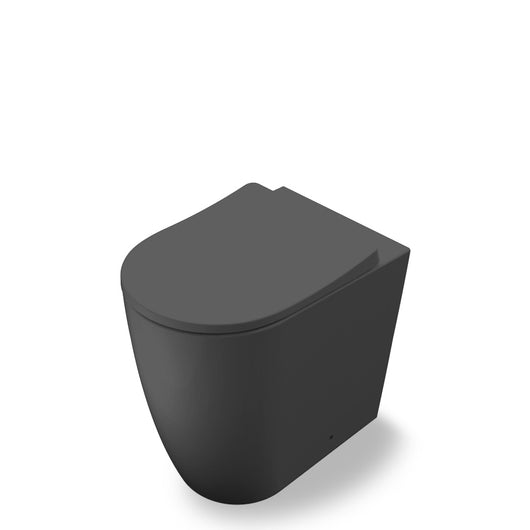  Adella Back to Wall Comfort Height Toilet Set with Soft Close Seat - Matt Black