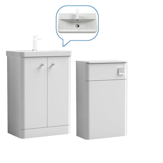  Core-Series Floor Standing Vanity & WC Set 1100mm - Gloss White - welovecouk