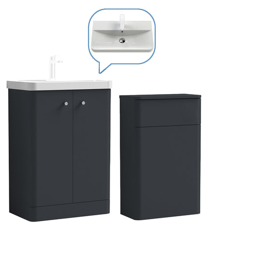  Core-Series Floor Standing Vanity & WC Set 1100mm - Soft Black - welovecouk