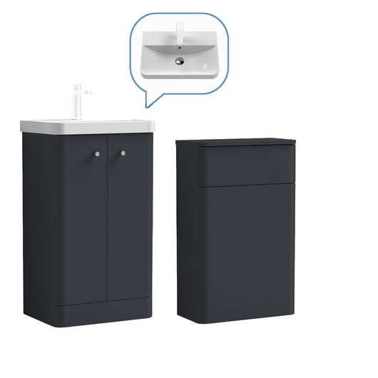  Core-Series Floor Standing Vanity & WC Set 1000mm - Soft Black - welovecouk