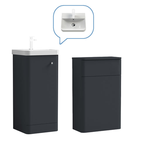  Core-Series Floor Standing Vanity & WC Set 900mm - Soft Black - welovecouk
