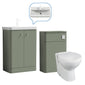 Core-Series Floor Standing Vanity & WC Set 1100mm - Satin Green - welovecouk