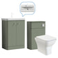Core-Series Floor Standing Vanity & WC Set 1100mm - Satin Green - welovecouk