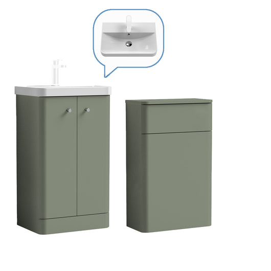  Core-Series Floor Standing Vanity & WC Set 1000mm - Satin Green - welovecouk