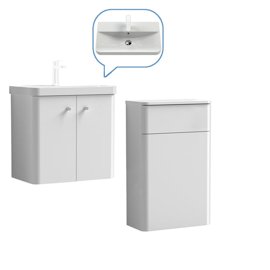  Core-Series Wall Hung Vanity & WC Set 1100mm - Gloss White - welovecouk