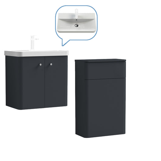  Core-Series Wall Hung Vanity & WC Set 1100mm - Soft Black - welovecouk