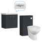 Core-Series Wall Hung Vanity & WC Set 1100mm - Soft Black - welovecouk