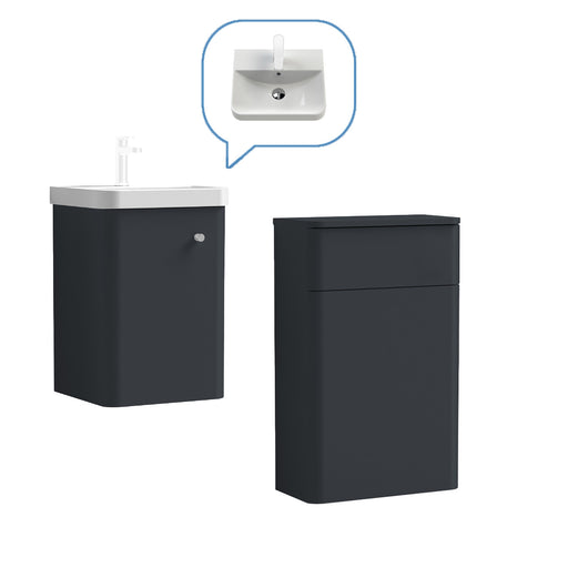  Core-Series Wall Hung Vanity & WC Set 900mm - Soft Black - welovecouk