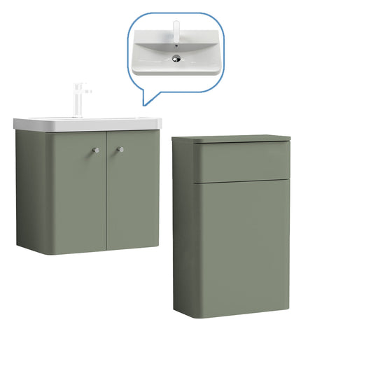  Core-Series Wall Hung Vanity & WC Set 1100mm - Satin Green - welovecouk