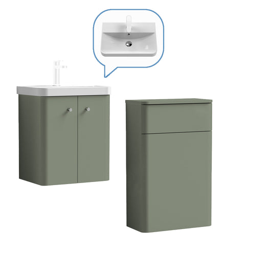  Core-Series Wall Hung Vanity & WC Set 1000mm - Satin Green - welovecouk