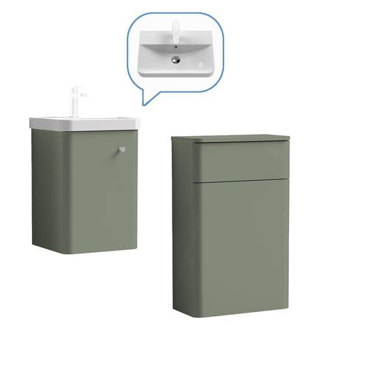  Core-Series Wall Hung Vanity & WC Set 900mm - Satin Green - welovecouk
