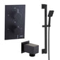 Aquadart Equate Concealed Twin Valve with Squared Slide Rail Kit - Black - welovecouk