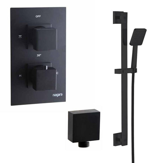  Urban Combination PORTO Shower Suites with 600mm Satin Black Vanity Unit - welovecouk