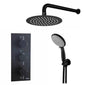 Niagara Concealed Triple Valve with Round Fixed Shower Head and Round Handset - Black - welovecouk