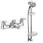 Conway Deck Mounted Bath Shower Mixer with Slider Rail Kit - Chrome - welovecouk