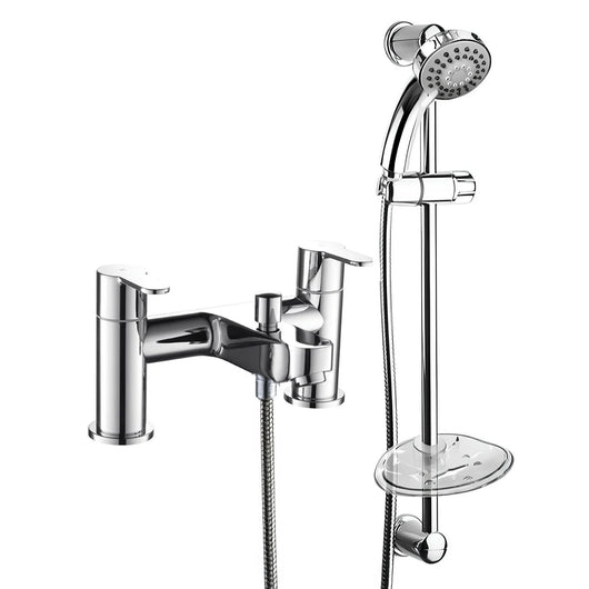  Camden Bath Shower Mixer with Slider Rail Kit - Chrome - welovecouk