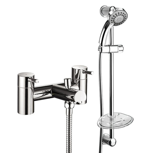  Harrow Bath Shower Mixer with Slider Rail Kit - Chrome - welovecouk