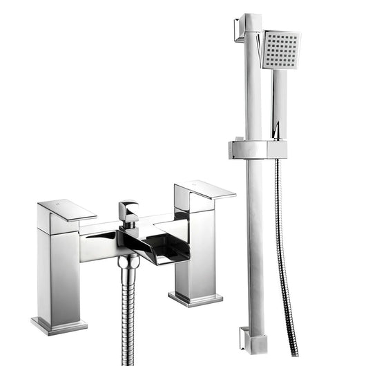  Soho Bath Shower Mixer with Slider Rail Kit - Chrome - welovecouk