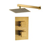 Aquadart Observa Thermostatic Concealed Shower Valve with Square Shower Head & Arm - Brushed Brass - welovecouk