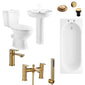 PORTO 1700mm Complete Bathroom Suite - Brushed Brass