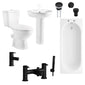 PORTO 1700mm Complete Bathroom Suite - Black Taps