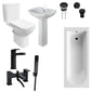 PORTO 1700mm Complete Bathroom Suite - Black Taps