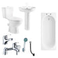 PORTO 1700mm Complete Bathroom Suite - Chrome Taps