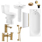 PORTO 1700mm Premium Shower Bathroom Suite with Slide Rail Kit - Brushed Brass