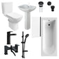 PORTO 1700mm Premium Shower Bathroom Suite with Slide Rail Kit - Black
