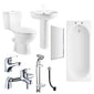 PORTO 1700mm Premium Shower Bathroom Suite with Slide Rail Kit - Chrome
