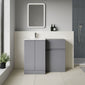 COSMO Square 2-Door 1100mm Combination Unit - Satin Grey - welovecouk