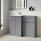COSMO Square 2-Door 1100mm Combination Unit - Satin Grey - welovecouk