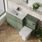 COSMO Square 2-Door 1-Drawer 1300mm Combination Unit - Satin Green - welovecouk