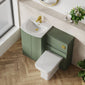 COSMO Curve 2-Door 1100mm Combination Unit - Satin Green - welovecouk