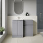 COSMO Curve 2-Door 1100mm Combination Unit - Satin Grey - welovecouk