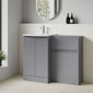 COSMO Curve 2-Door 1100mm Combination Unit - Satin Grey - welovecouk