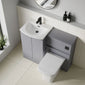 COSMO Curve 2-Door 1100mm Combination Unit - Satin Grey - welovecouk