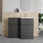 COSMO Curve 2-Door 1-Drawer 1100mm Combination Unit - Soft Black - welovecouk
