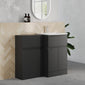 COSMO Curve 2-Door 1-Drawer 1100mm Combination Unit - Soft Black - welovecouk