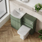 COSMO Curve 2-Door 1-Drawer 1100mm Combination Unit - Satin Green - welovecouk
